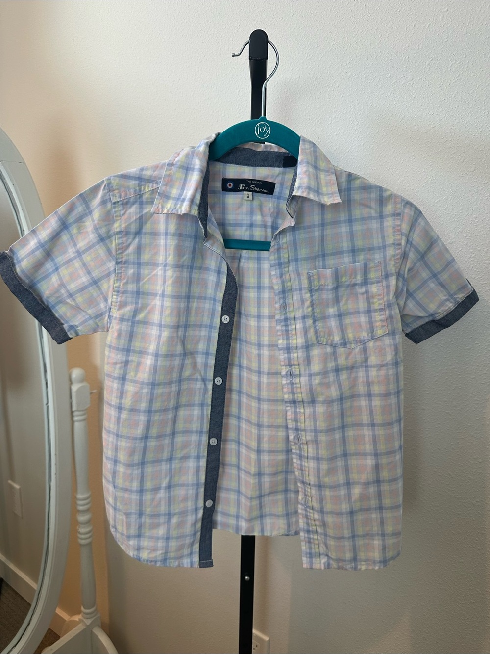 Ben Sherman Pastel Plaid Short-Sleeve Shirt - Light Blue/Pastel